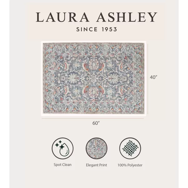 Laura Ashley Turkish Mystic Chenille Area Rug - Genevive | Modern Home Décor | Measures 5'X7' | Navy Blue
