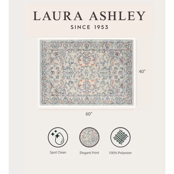 Laura Ashley Turkish Mystic Chenille Area Rug - Genevive | Modern Home Décor | Measures 5'X7' | Navy Blue