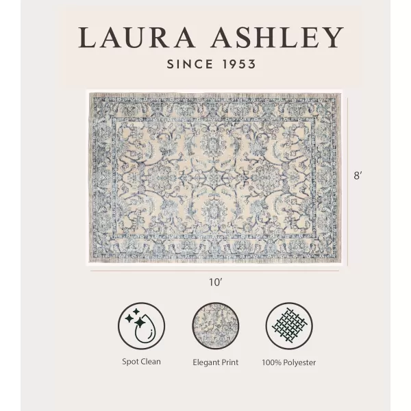 Laura Ashley Turkish Mystic Chenille Area Rug - Genevive | Modern Home Décor | Measures 5'X7' | Navy Blue