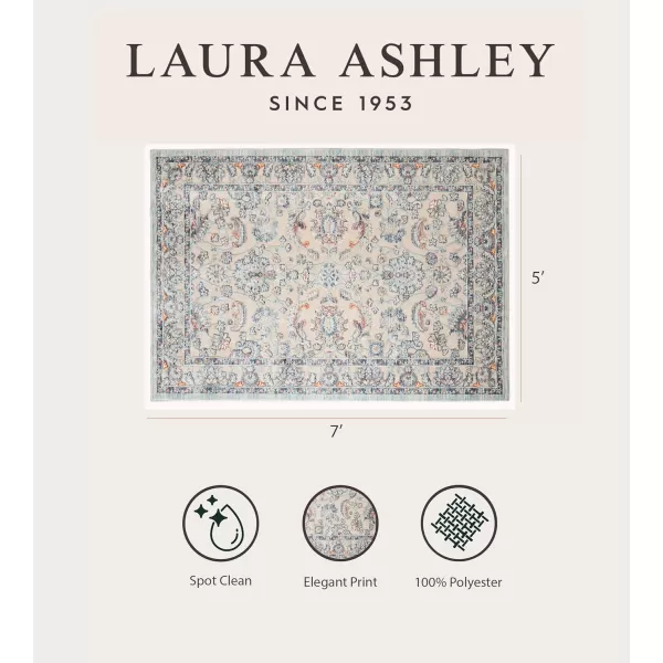 Laura Ashley Turkish Mystic Chenille Area Rug - Genevive | Modern Home Décor | Measures 5'X7' | Navy Blue