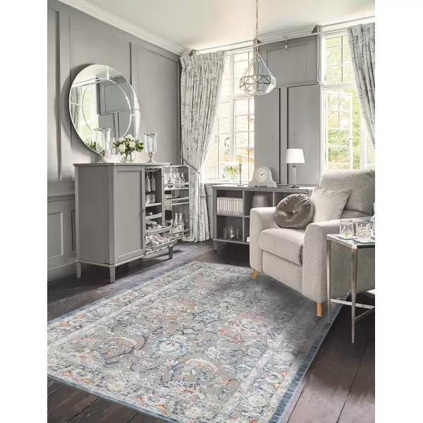 Laura Ashley Turkish Mystic Chenille Area Rug - Genevive | Modern Home Décor | Measures 5'X7' | Navy Blue