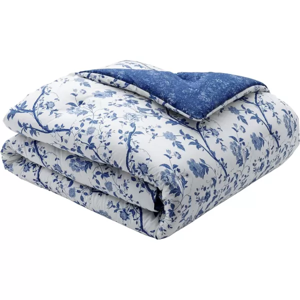 Laura Ashley- Twin Duvet Cover Set, Reversible Cotton Bedding Set, Includes Matching Sham with Bonus Euro Sham &amp; Throw Pillow Covers 