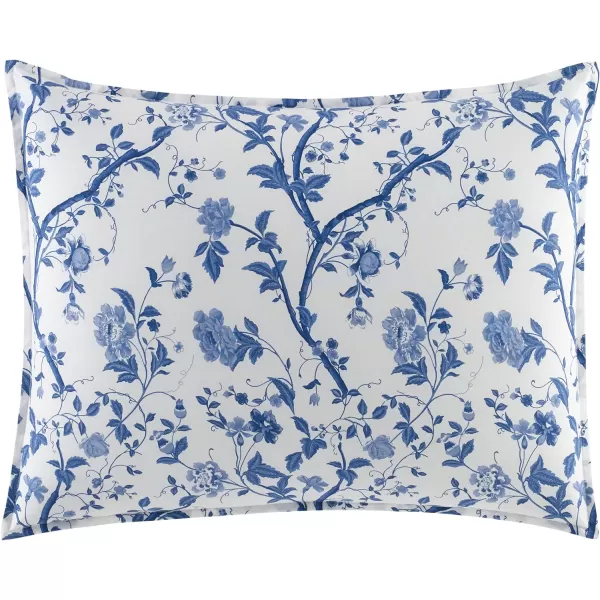 Laura Ashley- Twin Duvet Cover Set, Reversible Cotton Bedding Set, Includes Matching Sham with Bonus Euro Sham &amp; Throw Pillow Covers 