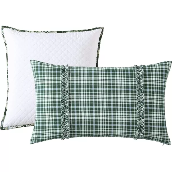 Laura Ashley- Twin Duvet Cover Set, Reversible Cotton Bedding Set, Includes Matching Sham with Bonus Euro Sham &amp; Throw Pillow Covers 