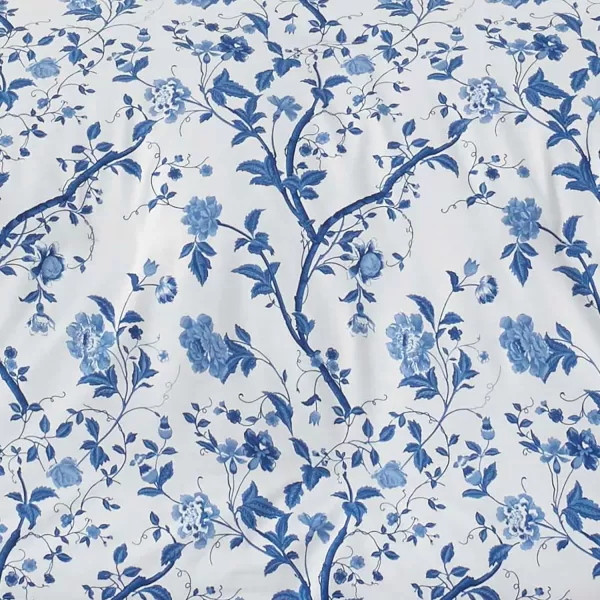 Laura Ashley- Twin Duvet Cover Set, Reversible Cotton Bedding Set, Includes Matching Sham with Bonus Euro Sham &amp; Throw Pillow Covers 