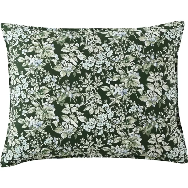 Laura Ashley- Twin Duvet Cover Set, Reversible Cotton Bedding Set, Includes Matching Sham with Bonus Euro Sham &amp; Throw Pillow Covers 