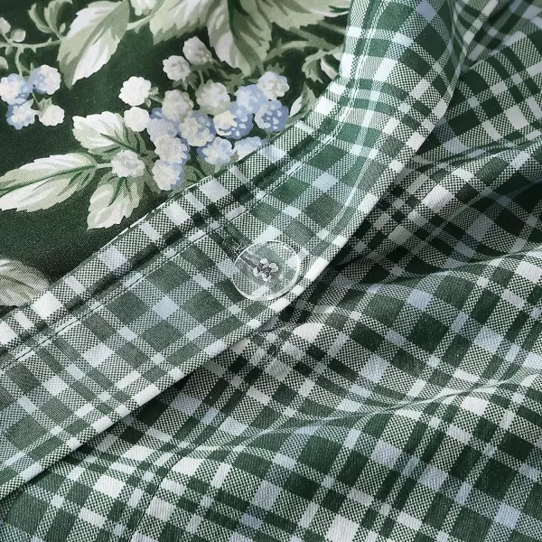 Laura Ashley- Twin Duvet Cover Set, Reversible Cotton Bedding Set, Includes Matching Sham with Bonus Euro Sham &amp; Throw Pillow Covers 