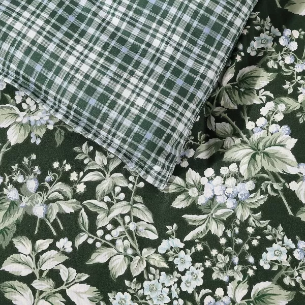 Laura Ashley- Twin Duvet Cover Set, Reversible Cotton Bedding Set, Includes Matching Sham with Bonus Euro Sham &amp; Throw Pillow Covers 