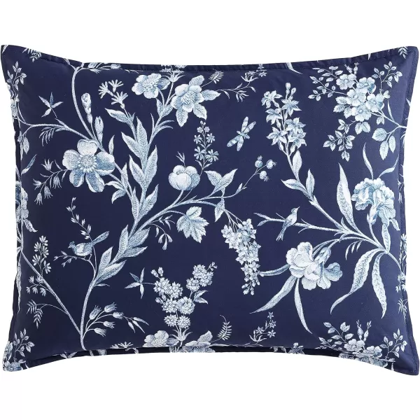 Laura Ashley- Twin Duvet Cover Set, Reversible Cotton Bedding Set, Includes Matching Sham with Bonus Euro Sham &amp; Throw Pillow Covers 