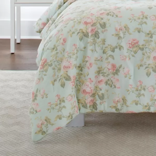 Laura Ashley- Twin Duvet Cover Set, Reversible Cotton Bedding Set, Includes Matching Sham with Bonus Euro Sham &amp; Throw Pillow Covers 