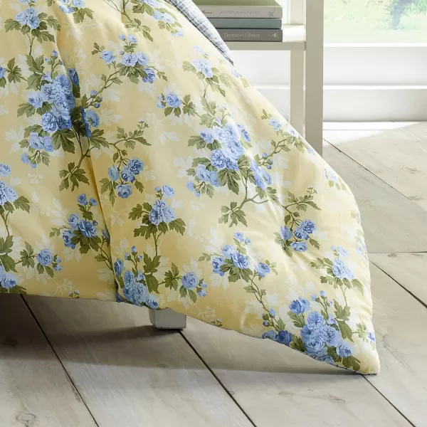 Laura Ashley - Twin Duvet Cover Set, Reversible Cotton Bedding with Matching Sham, Includes Bonus Euro Sham &amp; Throw Pillow Covers 