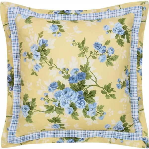 Laura Ashley - Twin Duvet Cover Set, Reversible Cotton Bedding with Matching Sham, Includes Bonus Euro Sham &amp; Throw Pillow Covers 