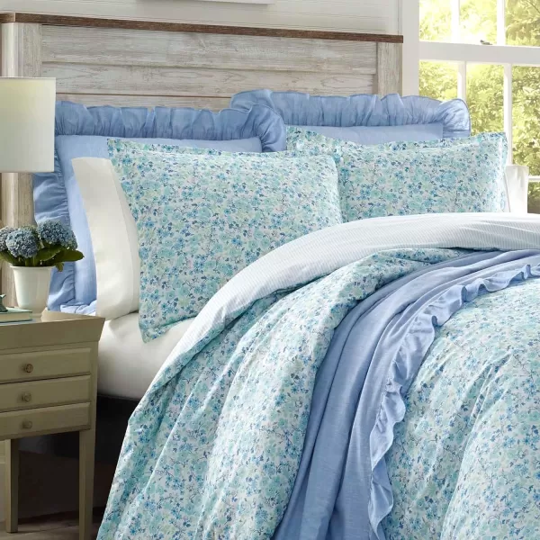 Laura Ashley - Twin Duvet Cover Set, Reversible Cotton Bedding with Matching Sham, Lightweight Cotton Bedding for All Seasons 