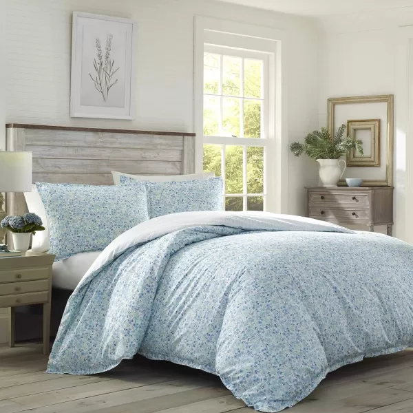 Laura Ashley - Twin Duvet Cover Set, Reversible Cotton Bedding with Matching Sham, Lightweight Cotton Bedding for All Seasons 
