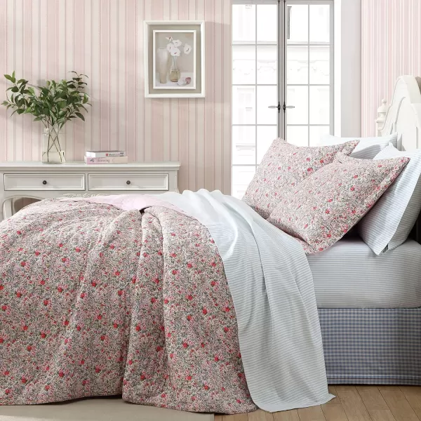Laura Ashley- Twin Quilt, Cotton Reversible Bedding, All Season Cottage Home Décor 