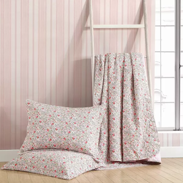 Laura Ashley- Twin Quilt, Cotton Reversible Bedding, All Season Cottage Home Décor 