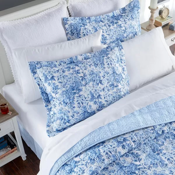 Laura Ashley- Twin Quilt Set, Cotton Reversible Bedding Set, All Season Cottage Home Décor 