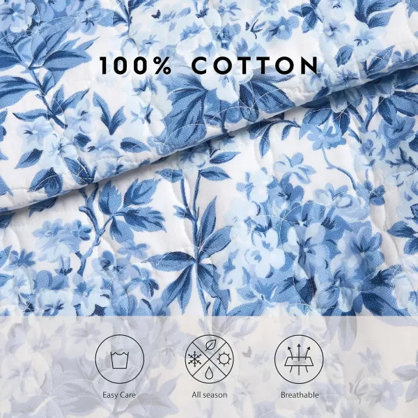 Laura Ashley- Twin Quilt Set, Cotton Reversible Bedding Set, All Season Cottage Home Décor 