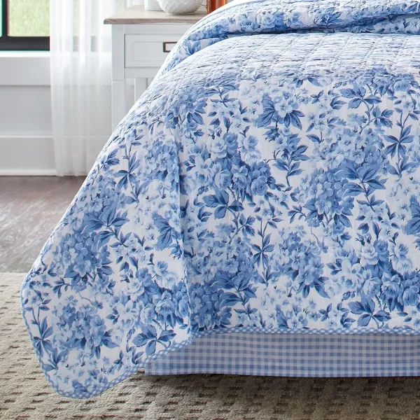 Laura Ashley- Twin Quilt Set, Cotton Reversible Bedding Set, All Season Cottage Home Décor 