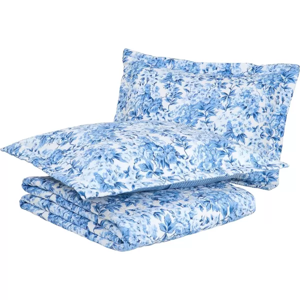 Laura Ashley- Twin Quilt Set, Cotton Reversible Bedding Set, All Season Cottage Home Décor 