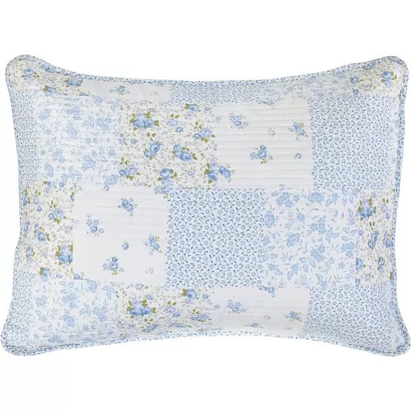 Laura Ashley - Twin Quilt Set, Cotton Reversible Bedding with Matching Sham, Bedroom Decor Ideal for All Seasons 