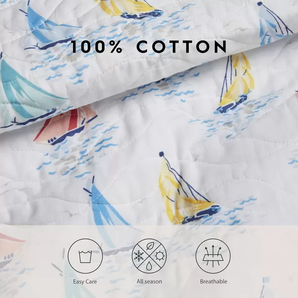 Laura Ashley - Twin Quilt Set, Cotton Reversible Bedding with Matching Sham, Home Decor Ideal for All Seasons 