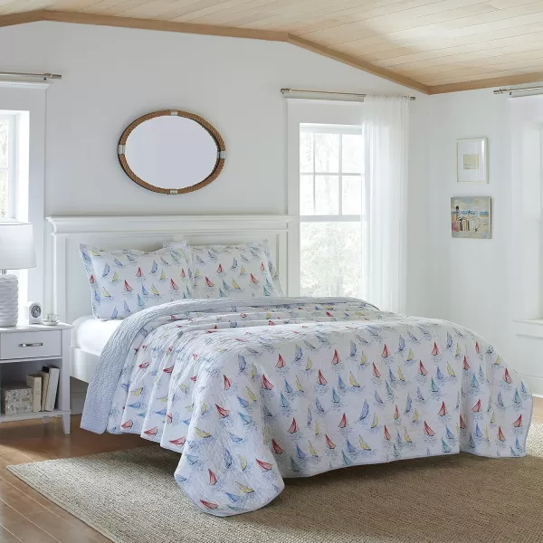 Laura Ashley - Twin Quilt Set, Cotton Reversible Bedding with Matching Sham, Home Decor Ideal for All Seasons 