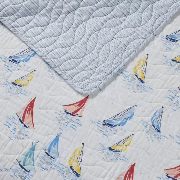 Laura Ashley - Twin Quilt Set, Cotton Reversible Bedding with Matching Sham, Home Decor Ideal for All Seasons 
