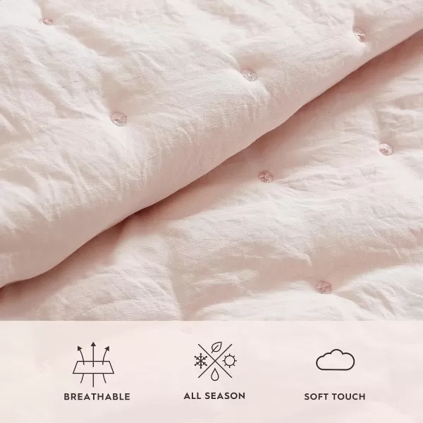 Laura Ashley- Twin Quilt Set, Reversible Bedding Set Including Sham, All Season Farmhouse Home Décor 
