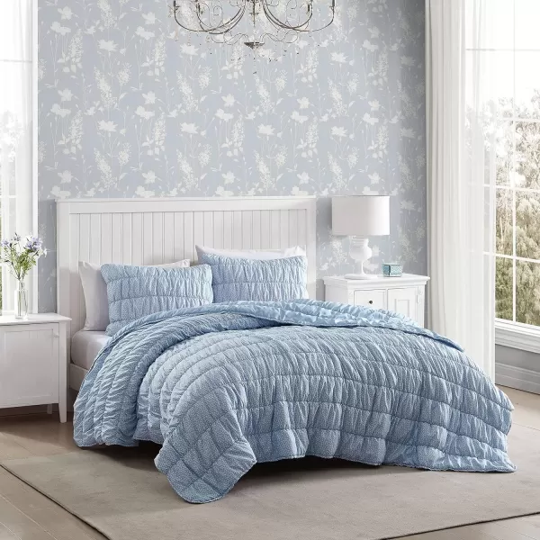 Laura Ashley- Twin Quilt Set, Reversible Bedding Set with Matching Sham, Lightweight Home Decor for All Seasons 