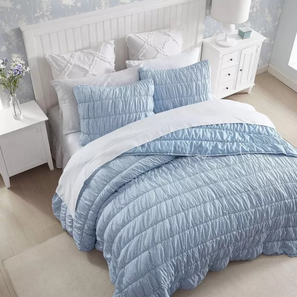 Laura Ashley- Twin Quilt Set, Reversible Bedding Set with Matching Sham, Lightweight Home Decor for All Seasons 