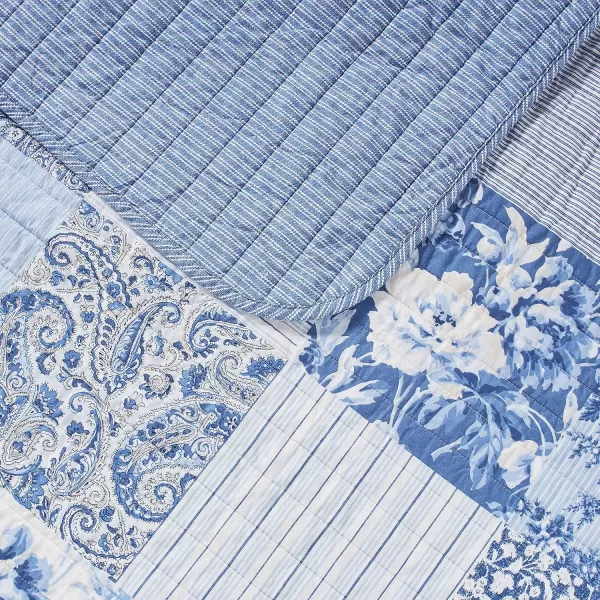 Laura Ashley - Twin Quilt Set, Reversible Cotton Bedding with Matching Sham, Farmhouse Inspired Home Decor 