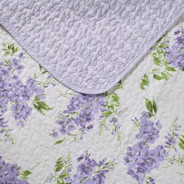 Laura Ashley - Twin Quilt Set, Reversible Cotton Bedding with Matching Sham, Lightweight Decor for All Seasons 