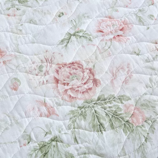 Laura Ashley - Twin Quilt Set, Reversible Cotton Bedding with Matching Sham, Lightweight Home Decor for All Seasons 