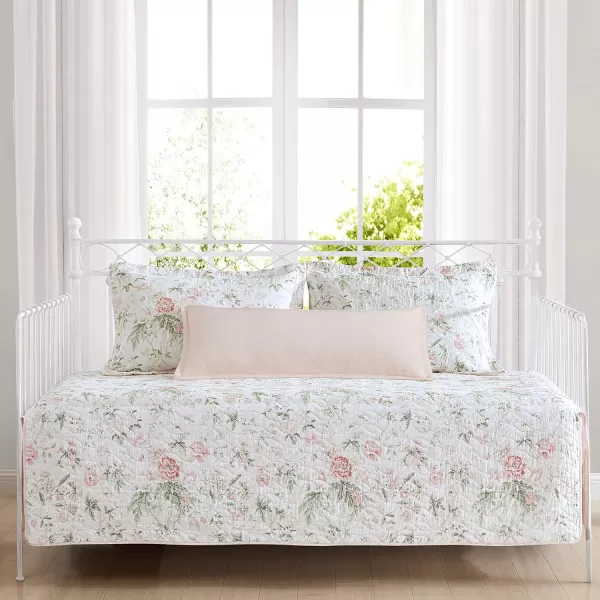 Laura Ashley - Twin Quilt Set, Reversible Cotton Bedding with Matching Sham, Lightweight Home Decor for All Seasons 