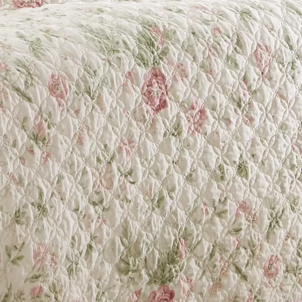 Laura Ashley - Twin Quilt Set, Reversible Cotton Bedding with Matching Sham, Lightweight Home Decor for All Seasons 