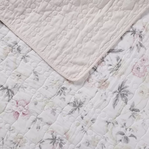 Laura Ashley - Twin Quilt Set, Reversible Cotton Bedding with Matching Sham, Lightweight Home Decor for All Seasons 