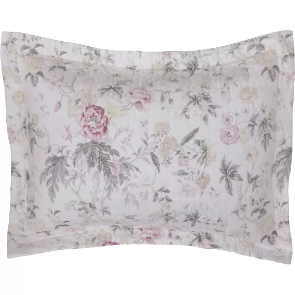 Laura Ashley - Twin Quilt Set, Reversible Cotton Bedding with Matching Sham, Lightweight Home Decor for All Seasons 
