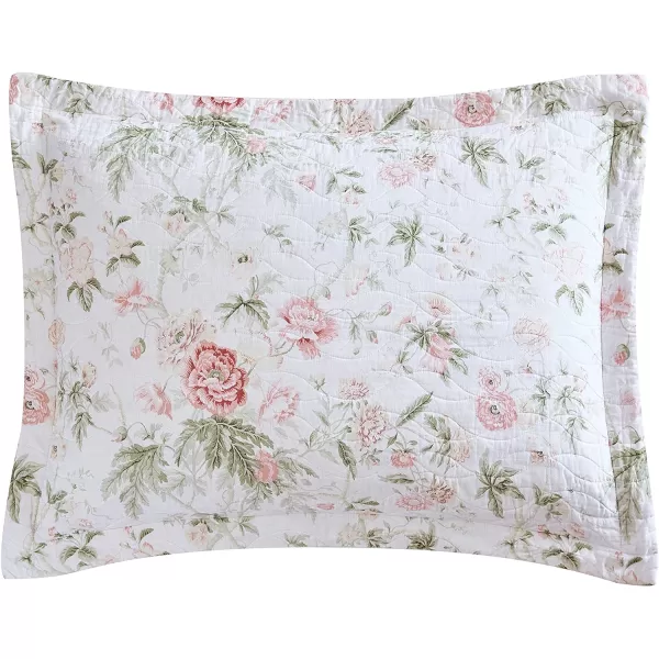 Laura Ashley - Twin Quilt Set, Reversible Cotton Bedding with Matching Sham, Lightweight Home Decor for All Seasons 