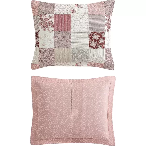 Laura Ashley - Twin Quilt Set, Reversible Cotton Bedding with Matching Sham, Patchwork Inspired Home Decor 