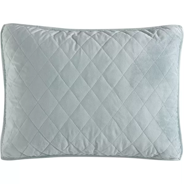 Laura Ashley - Twin Quilt Set, Solid Velvet Reversible Bedding, All Season Home Decor with Sham &amp; Bonus Pillow Cover 
