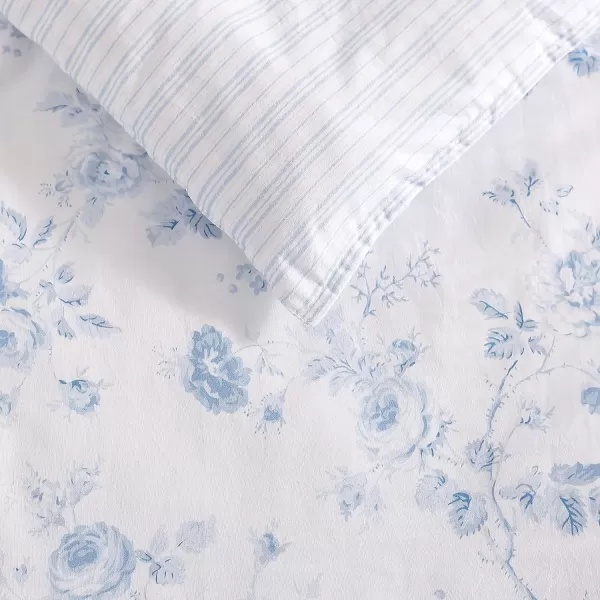 Laura Ashley- Twin XL Comforter Set, Reversible Cotton Bedding with Matching Sham, Farmhouse Home Décor 