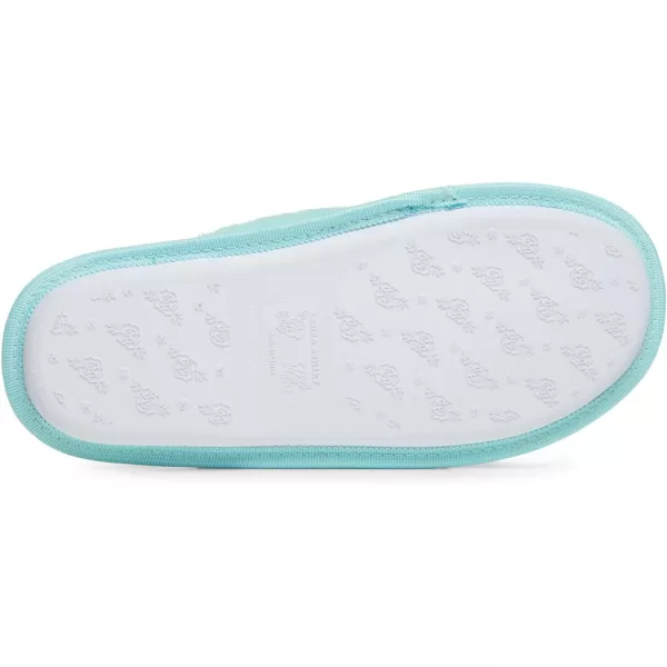 Laura Ashley Womens Plush Faux Rabbit Fur One Band Memory Foam Slide Slippers, Warm Fuzzy Fluffy Open Toe Slides