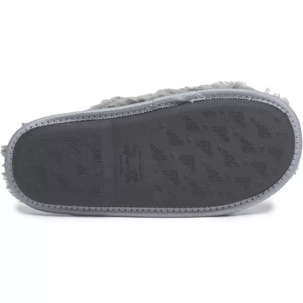 Laura Ashley Womens Plush Faux Rabbit Fur One Band Memory Foam Slide Slippers, Warm Fuzzy Fluffy Open Toe Slides