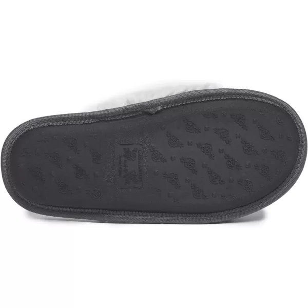 Laura Ashley Womens Plush Micro Suede Memory Foam Scuff Slippers, Wide Faux Fur Collar Slide On Bedroom Slipper House Shoes