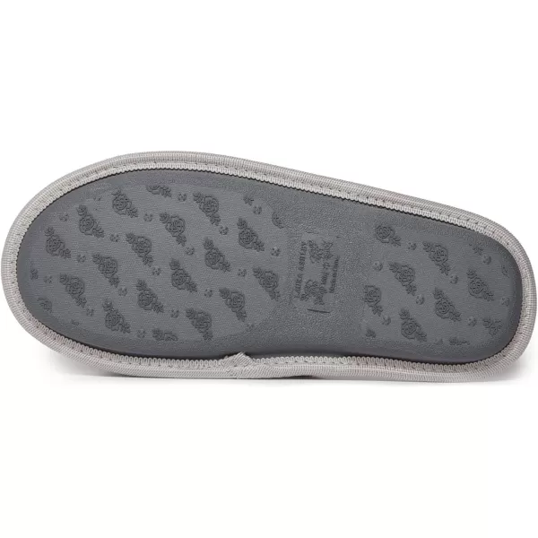 Laura Ashley Womens Plush Terry Open Toe Memory Foam Spa Slippers, Rubber Sole Bow Band Home Slides Slipper for Ladies