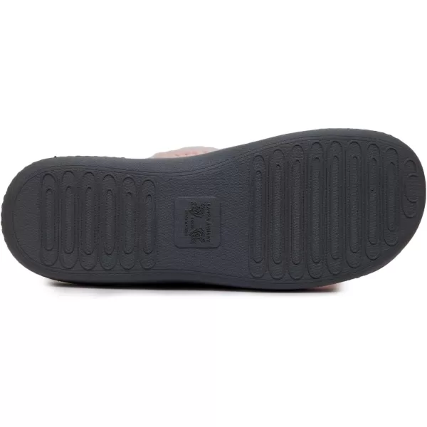 Laura Ashley Womens Rugged Memory Foam Terry Cloth Spa Slippers, Soft Non Slip Rubber Bottom Closed Toe House Slider Slipper