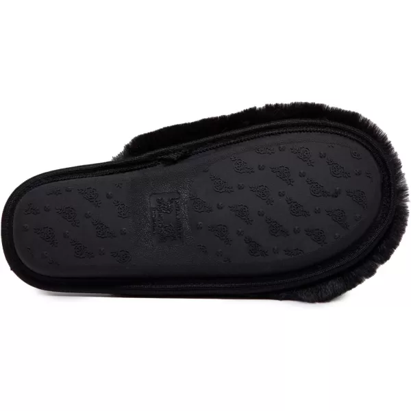 Laura Ashley Womens Soft Plush Memory Foam Scuff Slippers, Warm Fuzzy Fluffy Bedroom Slipper, Ladies Faux Fur Slip On House Shoes
