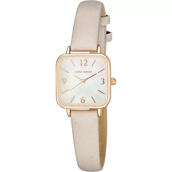 Laura Ashley Women's Square Case 24mm Vegan Leather Strap Watch 