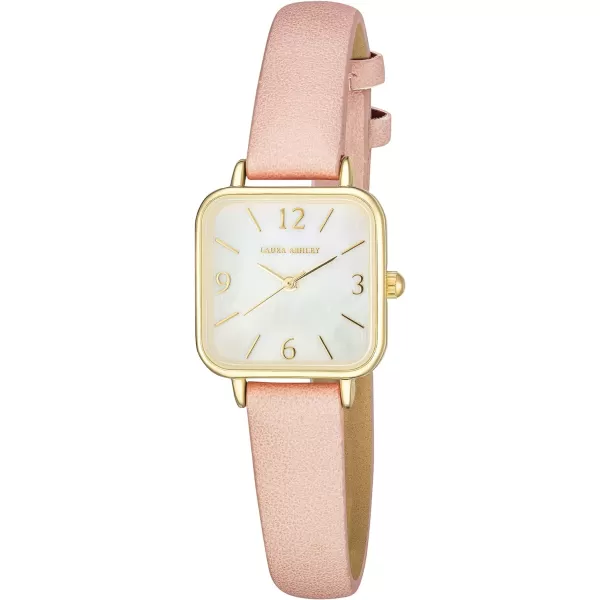 Laura Ashley Women's Square Case 24mm Vegan Leather Strap Watch 